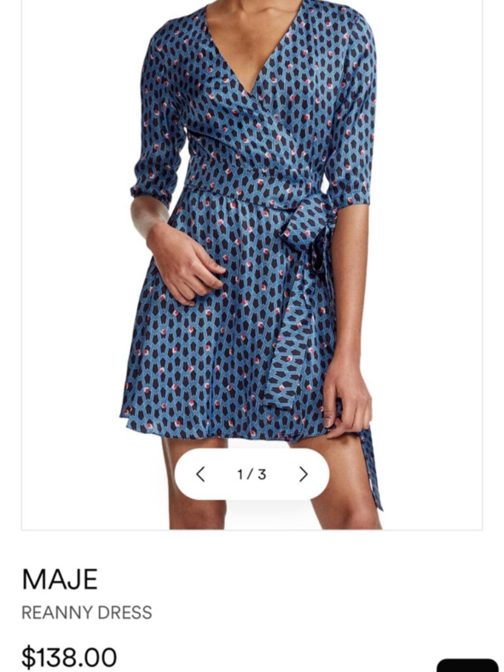 Maje short satin wrap dress